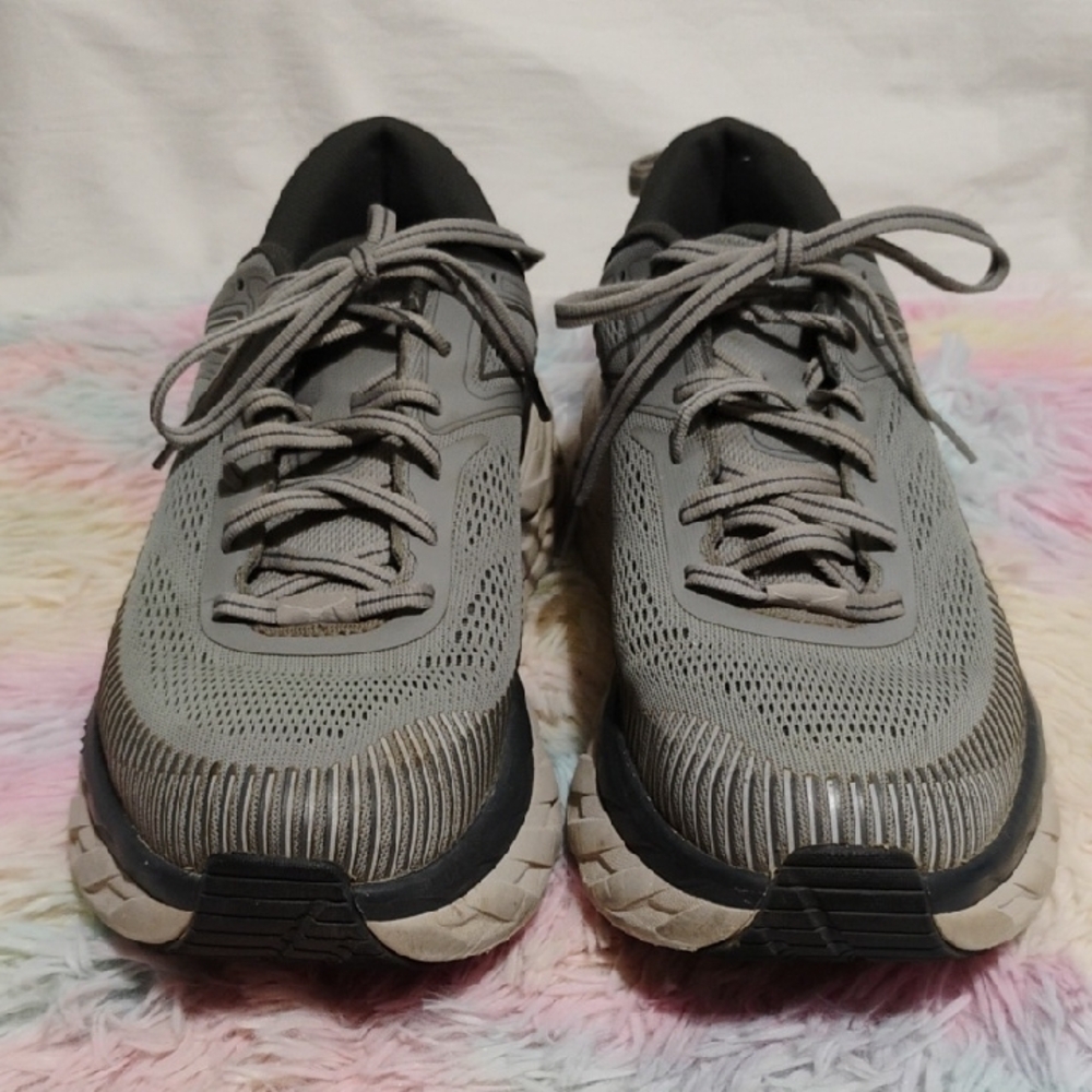 Hoka One One Bomdi 7 Gray Athletic Shoes with Maximalist Cushioning #51 - Picture 4 of 14
